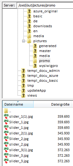 FTP Ordner Ansicht FTP Ordneransicht