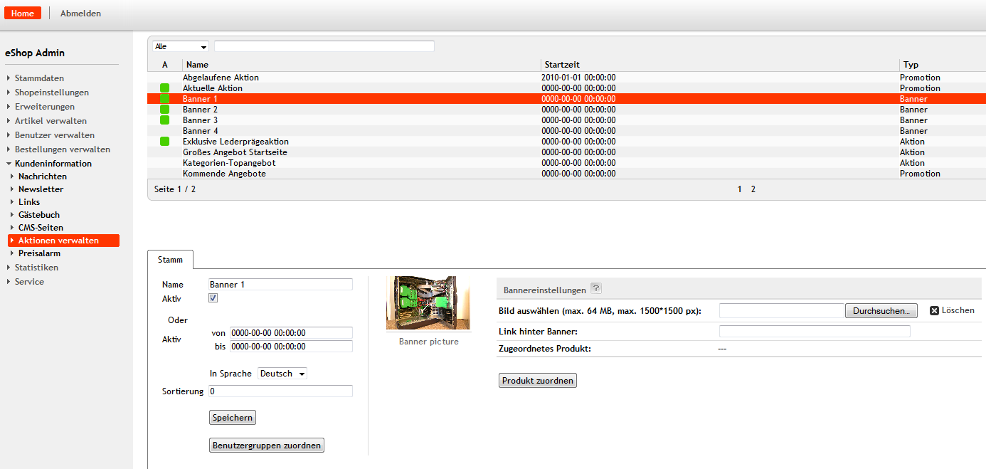 OXID eShop Admin Backend